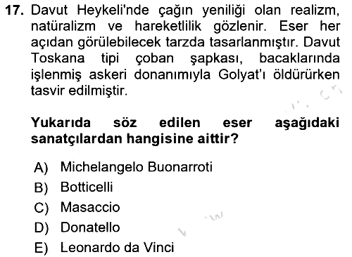 Kültür Tarihi 2024-2025 Ara Sınav - 17. soru