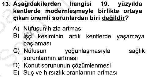 Kültür Tarihi 2012-2013 Dönem Sonu Sınavı - 13. soru