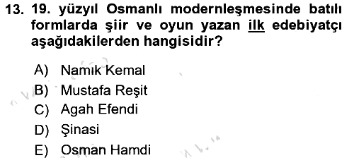 Kültür Tarihi 2015-2016 Dönem Sonu Sınavı - 13. soru