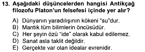 Kültür Tarihi 2014-2015 Tek Ders Sınavı - 13. soru