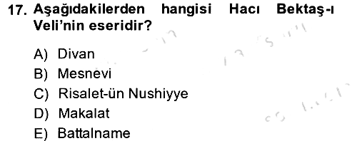 Kültür Tarihi 2014-2015 Tek Ders Sınavı - 17. soru