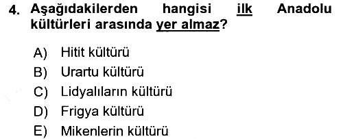 Kültür Tarihi 2015-2016 Tek Ders Sınavı - 4. soru