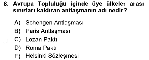 Kültür Tarihi 2015-2016 Tek Ders Sınavı - 8. soru