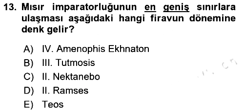 Kültür Tarihi 2020-2021 Yaz Okulu Sınavı - 13. soru