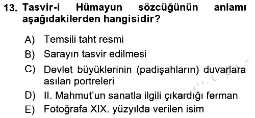 Kültür Tarihi 2021-2022 Yaz Okulu Sınavı - 13. soru