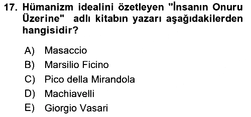 Kültür Tarihi 2025-2026 Ara Sınav - 17. soru