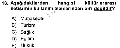 Kültürlerarası İletişim 2016-2017 3 Ders Sınavı - 18. soru