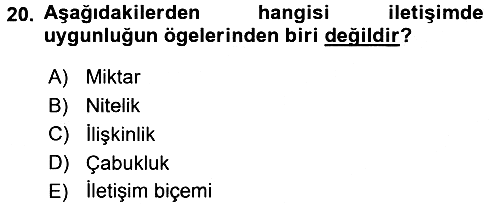 Kültürlerarası İletişim 2016-2017 3 Ders Sınavı - 20. soru
