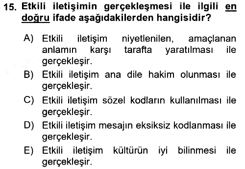 Kültürlerarası İletişim 2017-2018 3 Ders Sınavı - 15. soru