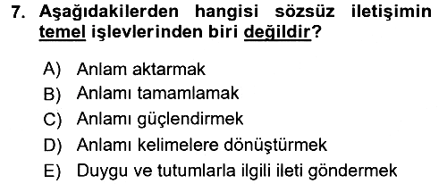 Kültürlerarası İletişim 2018-2019 3 Ders Sınavı - 7. soru