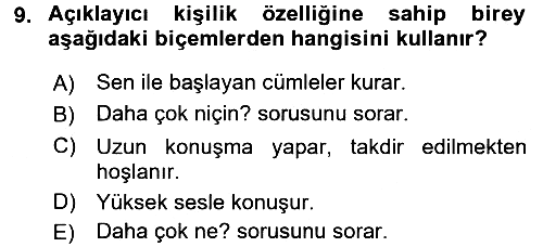 Kültürlerarası İletişim 2018-2019 3 Ders Sınavı - 9. soru