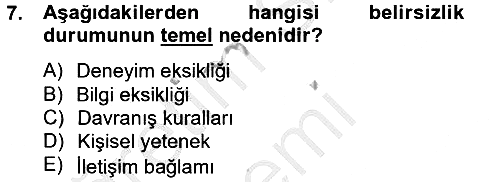 Kültürlerarası İletişim 2012-2013 Ara Sınav - 7. soru