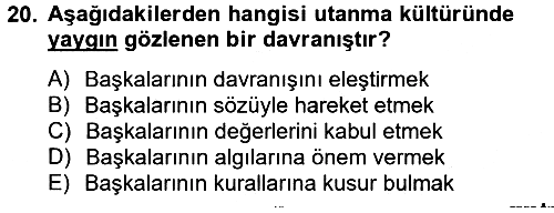 Kültürlerarası İletişim 2012-2013 Ara Sınav - 20. soru
