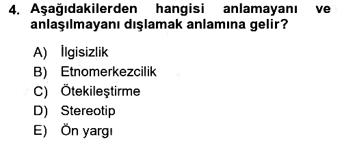 Kültürlerarası İletişim 2015-2016 Ara Sınav - 4. soru
