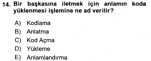 Kültürlerarası İletişim 2015-2016 Ara Sınav - 14. soru