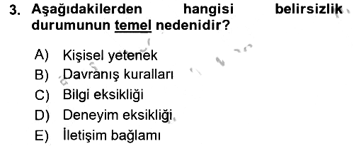Kültürlerarası İletişim 2016-2017 Ara Sınav - 3. soru
