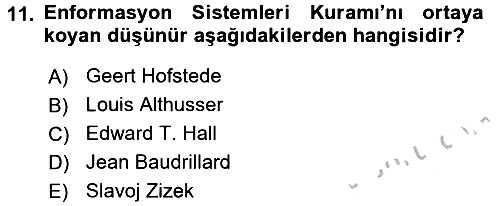 Kültürlerarası İletişim 2016-2017 Ara Sınav - 11. soru