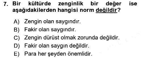 Kültürlerarası İletişim 2017-2018 Ara Sınav - 7. soru