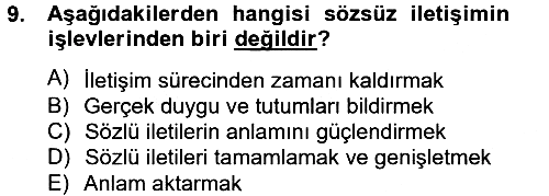 Kültürlerarası İletişim 2014-2015 Dönem Sonu Sınavı - 9. soru