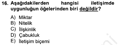 Kültürlerarası İletişim 2014-2015 Dönem Sonu Sınavı - 16. soru