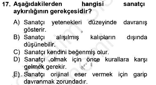 Kültürlerarası İletişim 2014-2015 Dönem Sonu Sınavı - 17. soru
