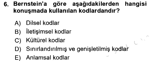 Kültürlerarası İletişim 2015-2016 Dönem Sonu Sınavı - 6. soru