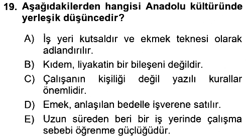 Kültürlerarası İletişim 2015-2016 Dönem Sonu Sınavı - 19. soru