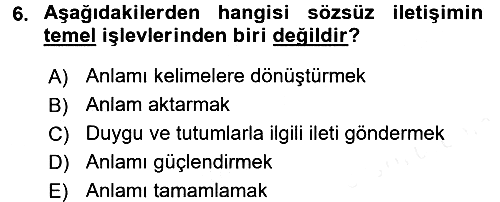 Kültürlerarası İletişim 2017-2018 Dönem Sonu Sınavı - 6. soru