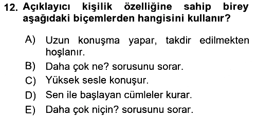 Kültürlerarası İletişim 2017-2018 Dönem Sonu Sınavı - 12. soru