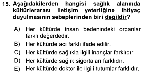 Kültürlerarası İletişim 2017-2018 Dönem Sonu Sınavı - 15. soru