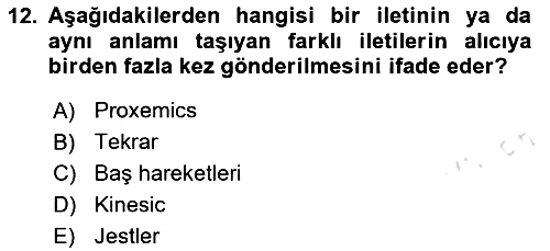 Kültürlerarası İletişim 2023-2024 Dönem Sonu Sınavı - 12. soru