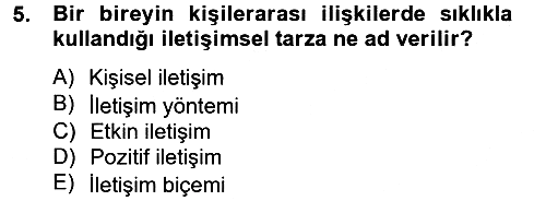 Kültürlerarası İletişim 2013-2014 Tek Ders Sınavı - 5. soru