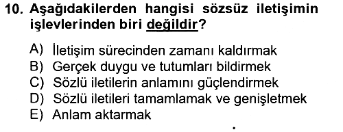 Kültürlerarası İletişim 2013-2014 Tek Ders Sınavı - 10. soru