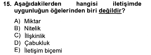 Kültürlerarası İletişim 2013-2014 Tek Ders Sınavı - 15. soru