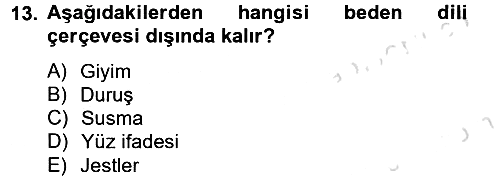 Kültürlerarası İletişim 2014-2015 Tek Ders Sınavı - 13. soru