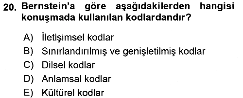 Kültürlerarası İletişim 2015-2016 Tek Ders Sınavı - 20. soru