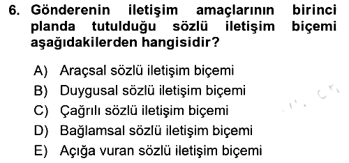 Kültürlerarası İletişim 2020-2021 Yaz Okulu Sınavı - 6. soru