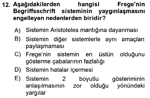 Mantığın Gelişimi 2018-2019 3 Ders Sınavı - 12. soru