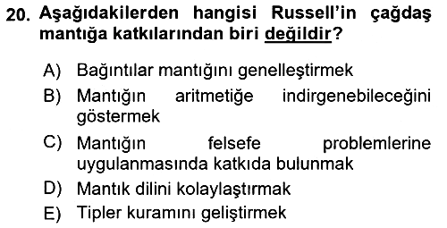 Mantığın Gelişimi 2018-2019 3 Ders Sınavı - 20. soru