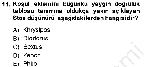 Mantığın Gelişimi 2013-2014 Ara Sınav - 11. soru