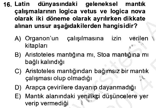 Mantığın Gelişimi 2013-2014 Ara Sınav - 16. soru