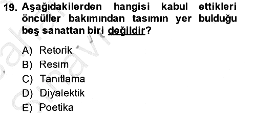 Mantığın Gelişimi 2013-2014 Ara Sınav - 19. soru