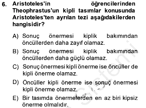 Mantığın Gelişimi 2014-2015 Ara Sınav - 6. soru