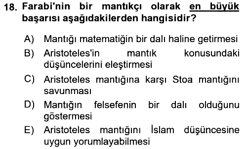 Mantığın Gelişimi 2015-2016 Ara Sınav - 18. soru