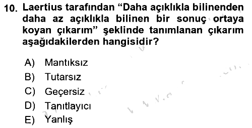 Mantığın Gelişimi 2021-2022 Ara Sınav - 10. soru