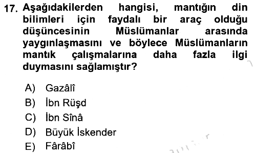 Mantığın Gelişimi 2021-2022 Ara Sınav - 17. soru