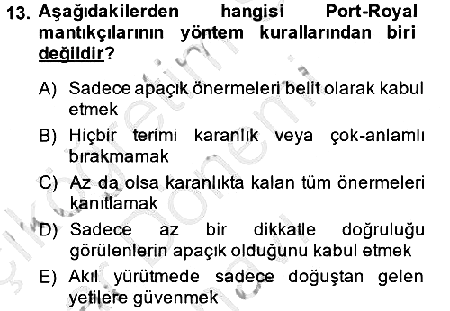 Mantığın Gelişimi 2013-2014 Dönem Sonu Sınavı - 13. soru