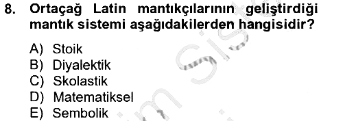 Mantığın Gelişimi 2014-2015 Dönem Sonu Sınavı - 8. soru