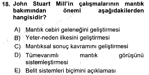 Mantığın Gelişimi 2016-2017 Dönem Sonu Sınavı - 18. soru