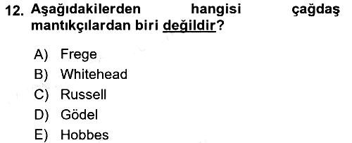 Mantığın Gelişimi 2017-2018 Dönem Sonu Sınavı - 12. soru